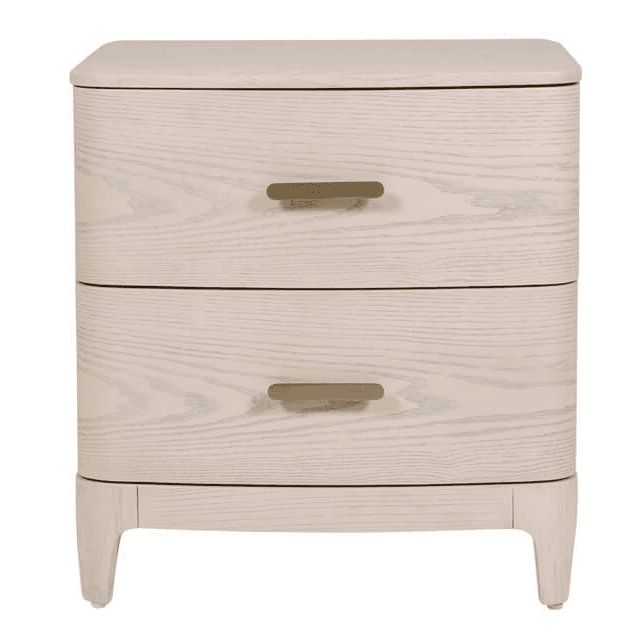 Dahlia Lightwash Wood 2 Drawer Bedside Table Furniture