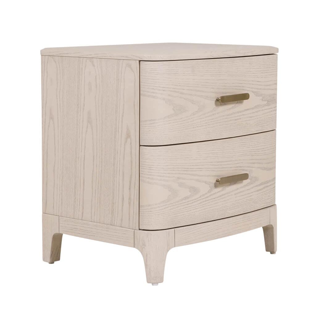 Dahlia Lightwash Wood 2 Drawer Bedside Table Furniture