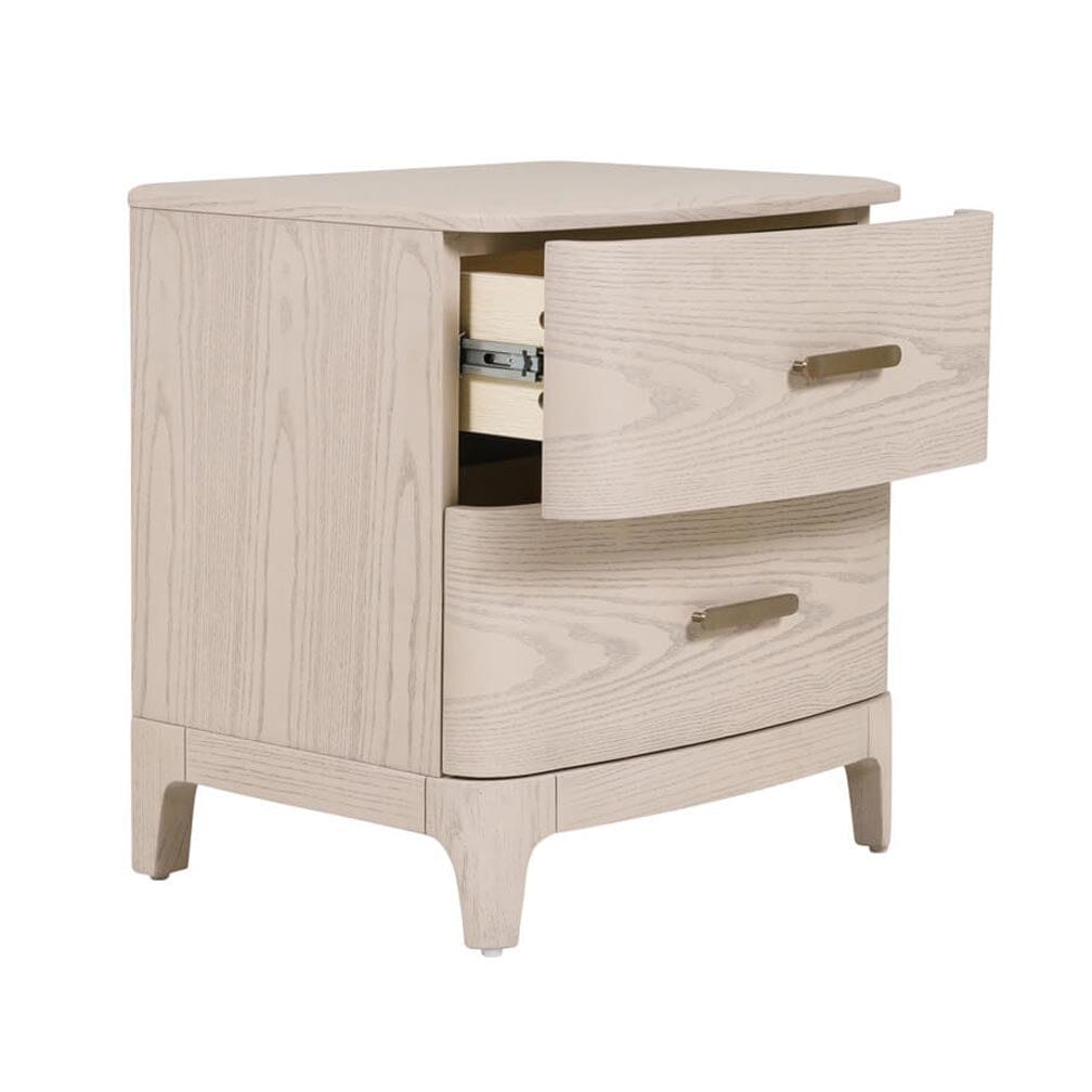 Dahlia Lightwash Wood 2 Drawer Bedside Table Furniture