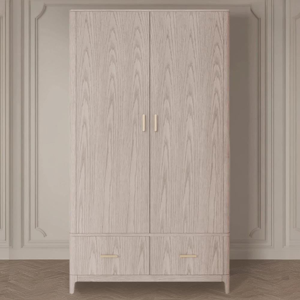 Dahlia Lightwash Wood Veneer 2 Door Wardrobe Furniture