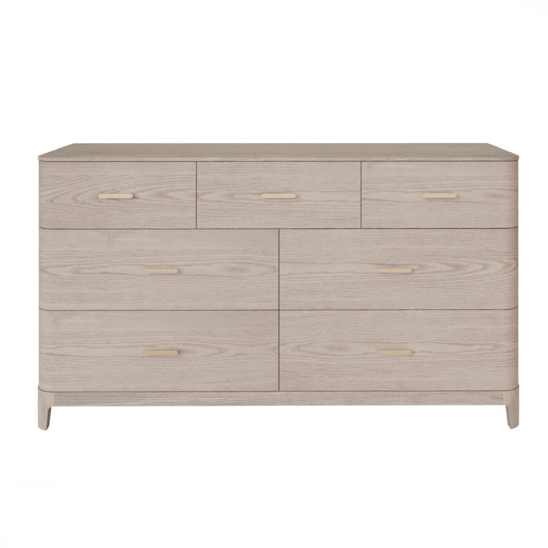 Dahlia Lightwash Wood Veneer 7 Drawer Chest Furniture