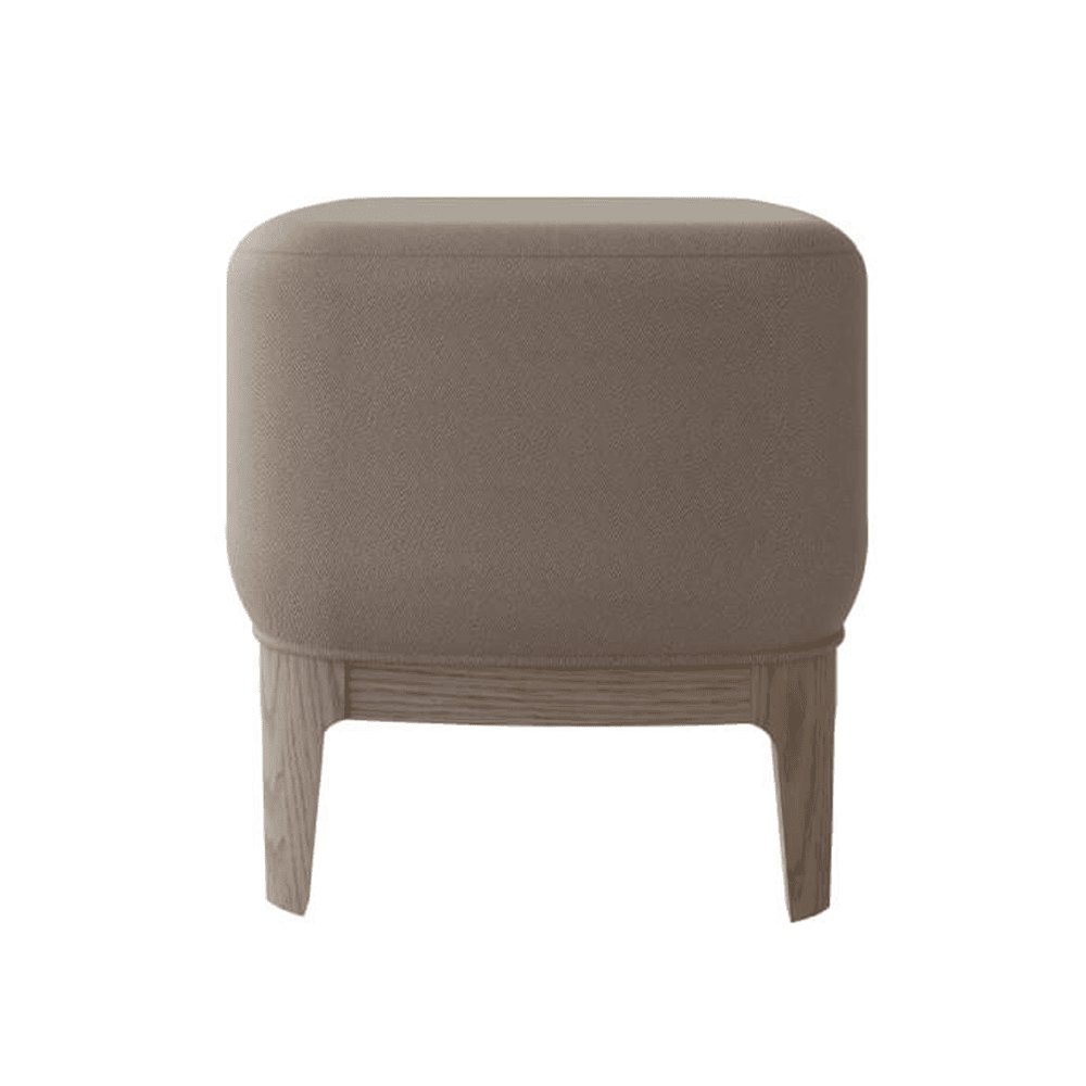 Dahlia Mushroom Fabric Stool with Lightwash Wood Legs Furniture