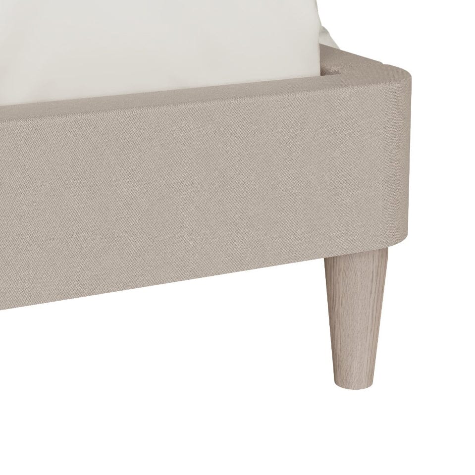 Dahlia Mushroom & Lightwash Wood Veneer Bed Beds and Headboards