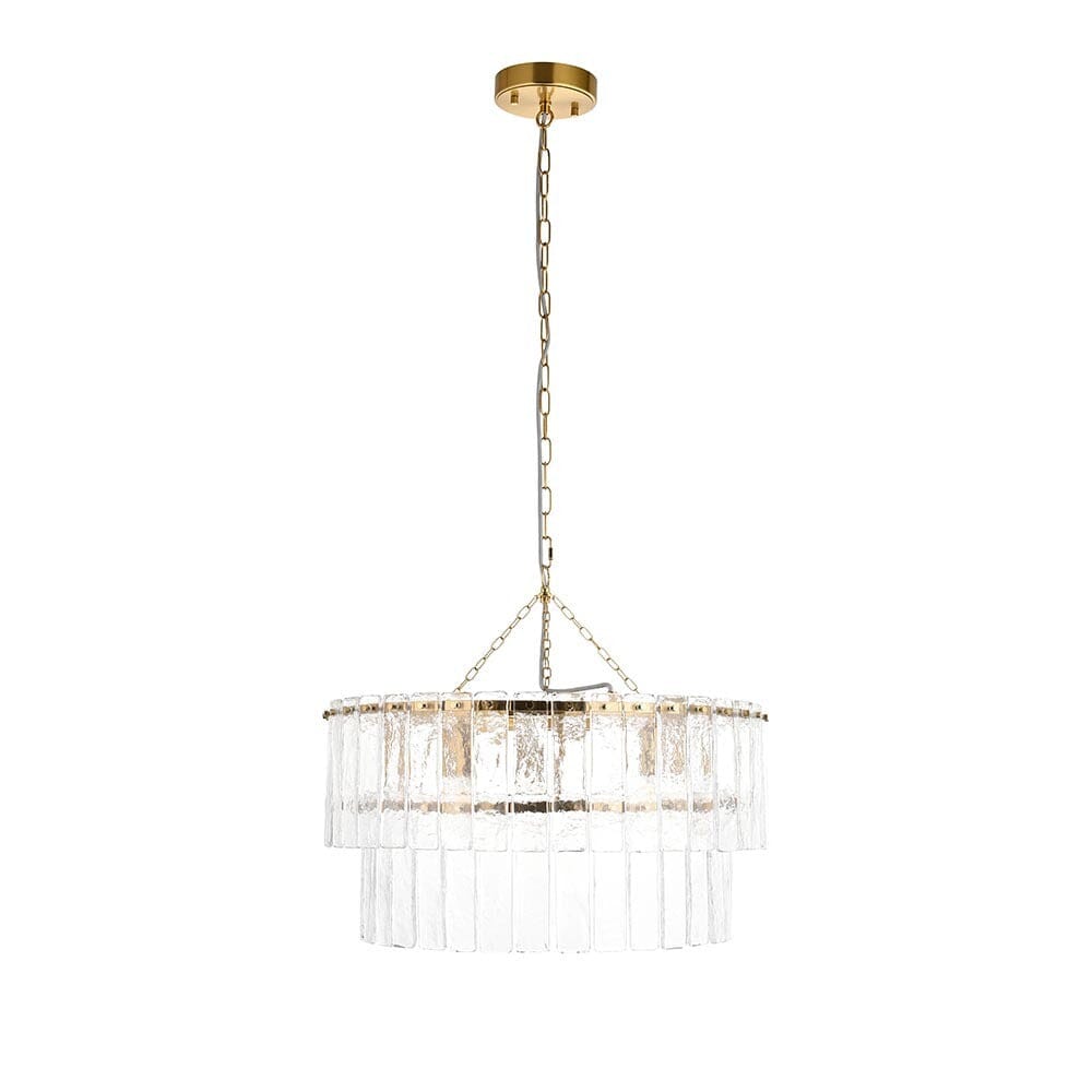 Daphne Gold & Rippled Glass 5 Light Chandelier Lighting