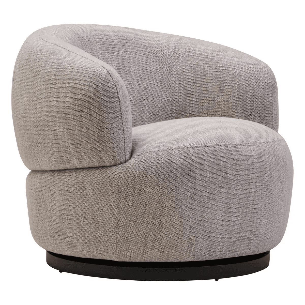 Daphne Grey Textured Swivel Accent Chair with Black Accents Furniture