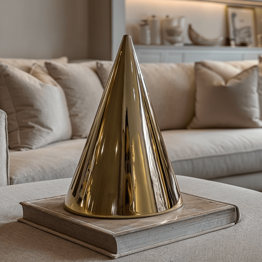 Daphnie Decorative Gold Cone Ornament Accessories