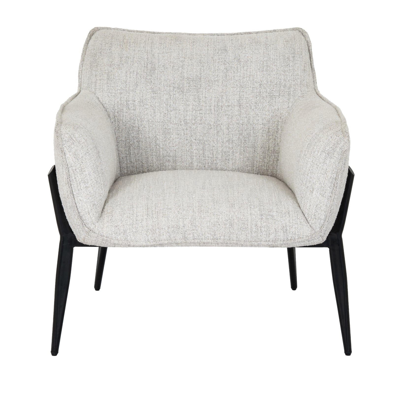 Darick Greige Upholstered Textured Accent Chair with Black Legs Furniture