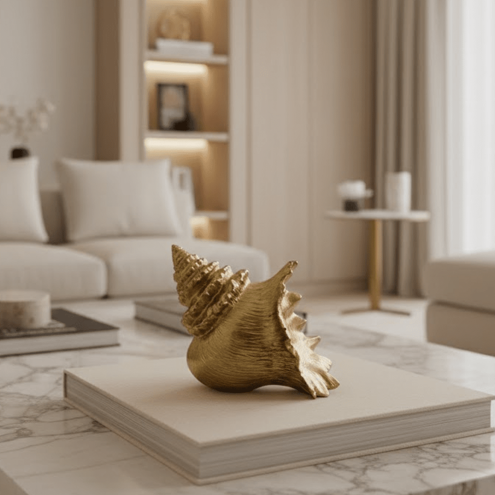 Decorative Gold Conch Shell Ornament Accessories