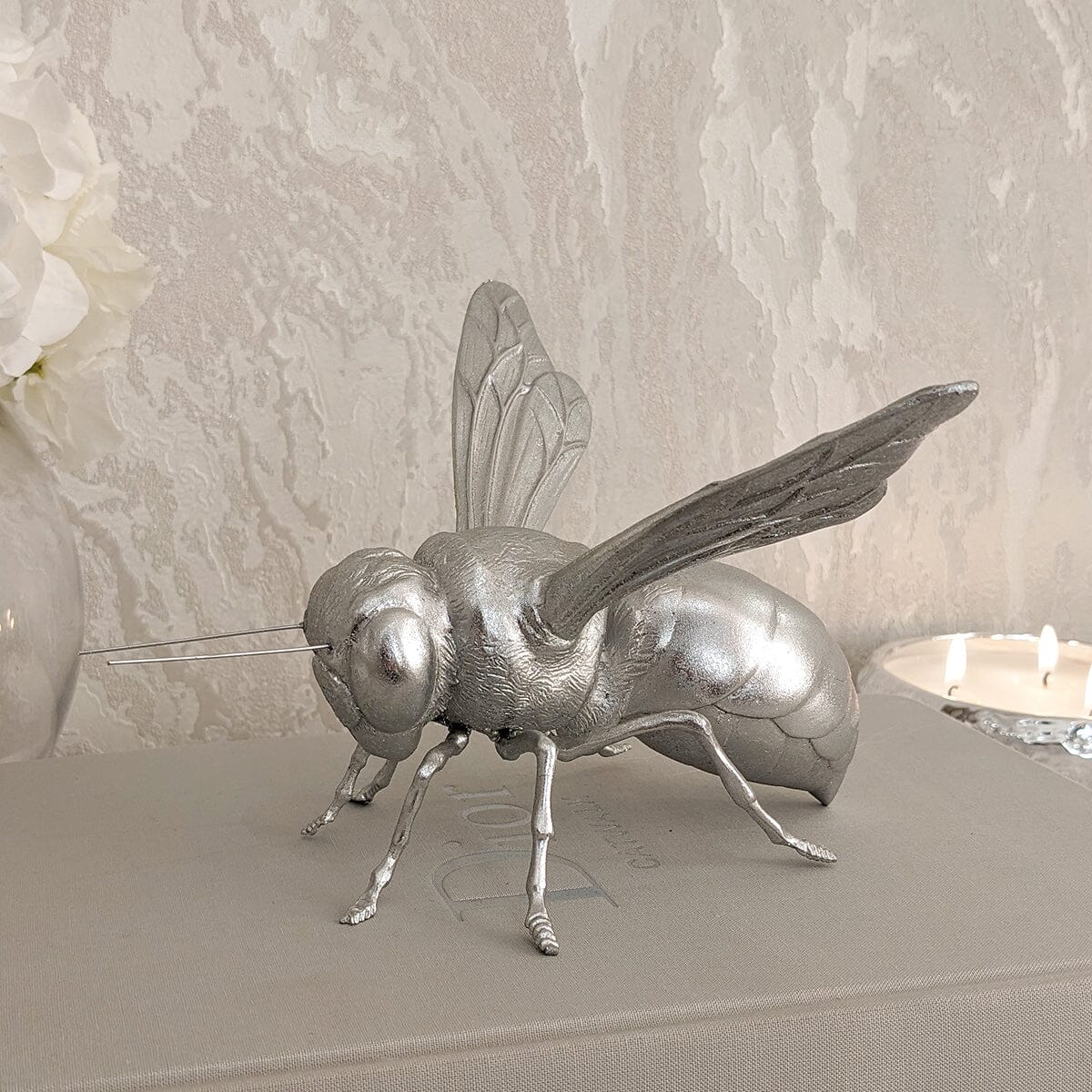 Decorative Silver Bee Ornament Accessories