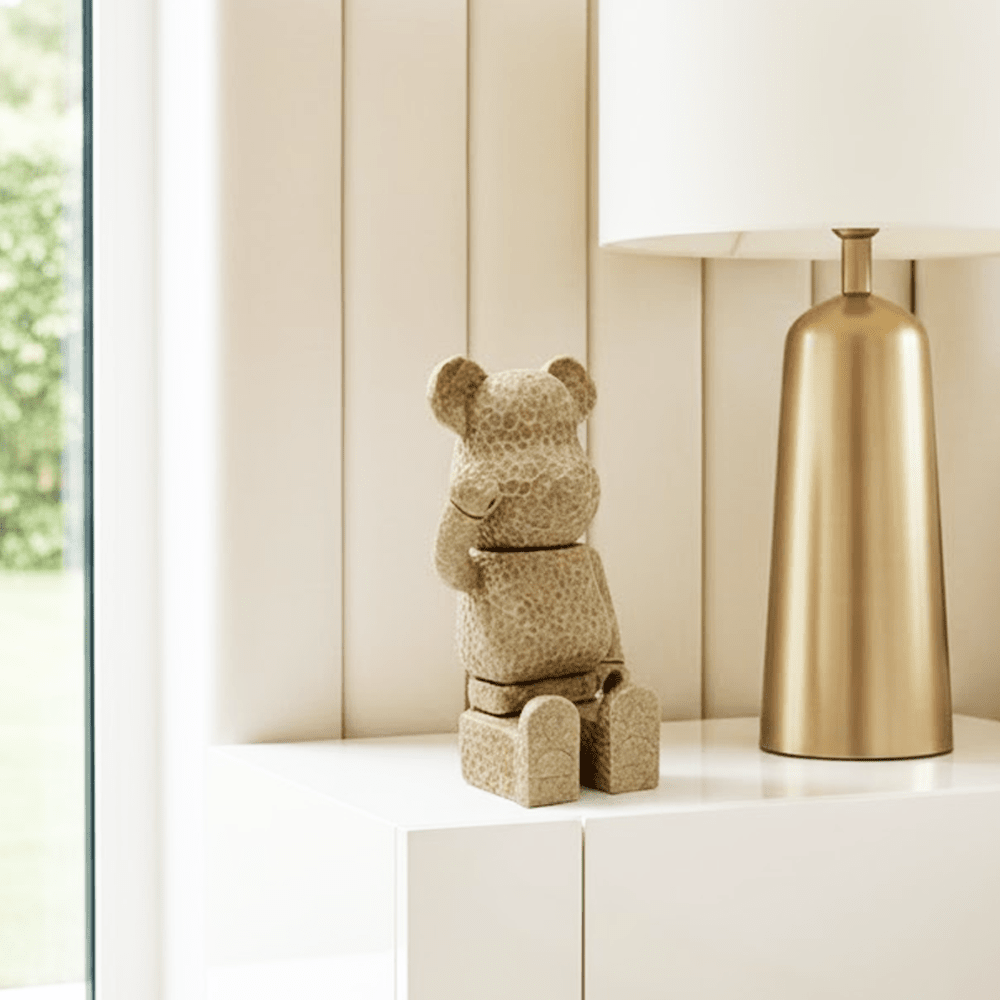 Decorative Stone Effect Sitting Bear Ornament Accessories