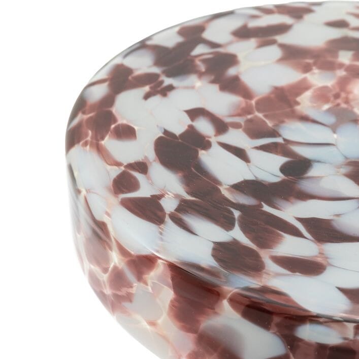 Dionisia Dark Cherry Speckled Blown Glass Side Table Furniture