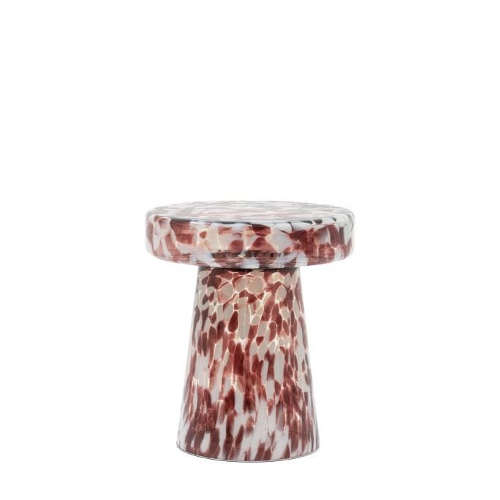 Dionisia Dark Cherry Speckled Blown Glass Side Table Furniture