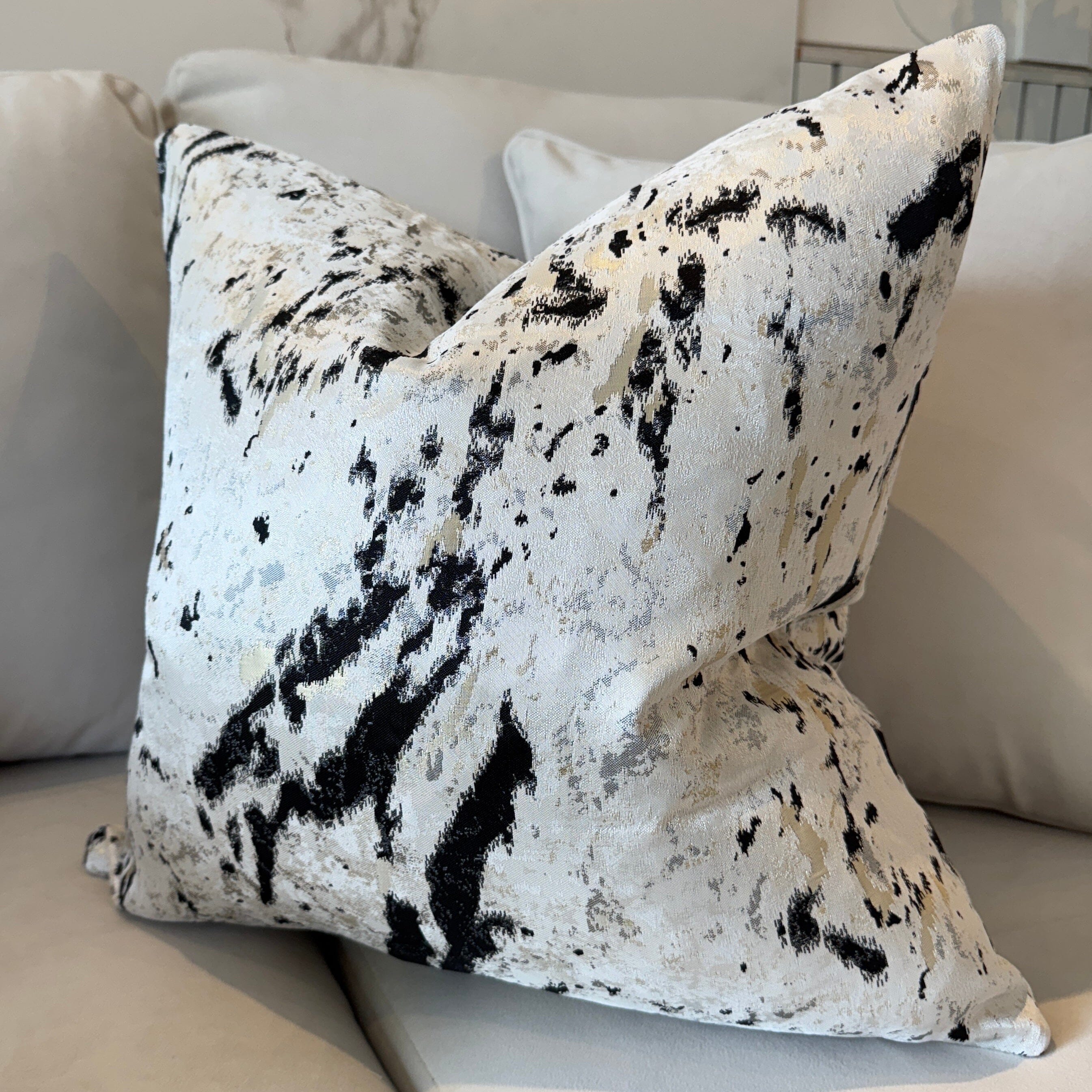 Dionne Cream & Black Abstract Print Cushion Cover - 50x50cm Textiles