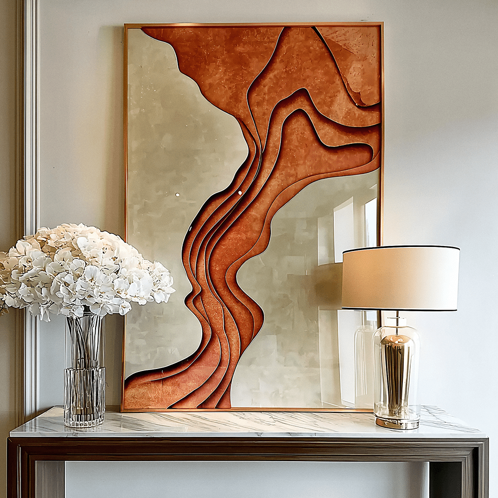 Donatella Copper & Cream 3D Effect Framed Wall Art - 70x100cm Accessories