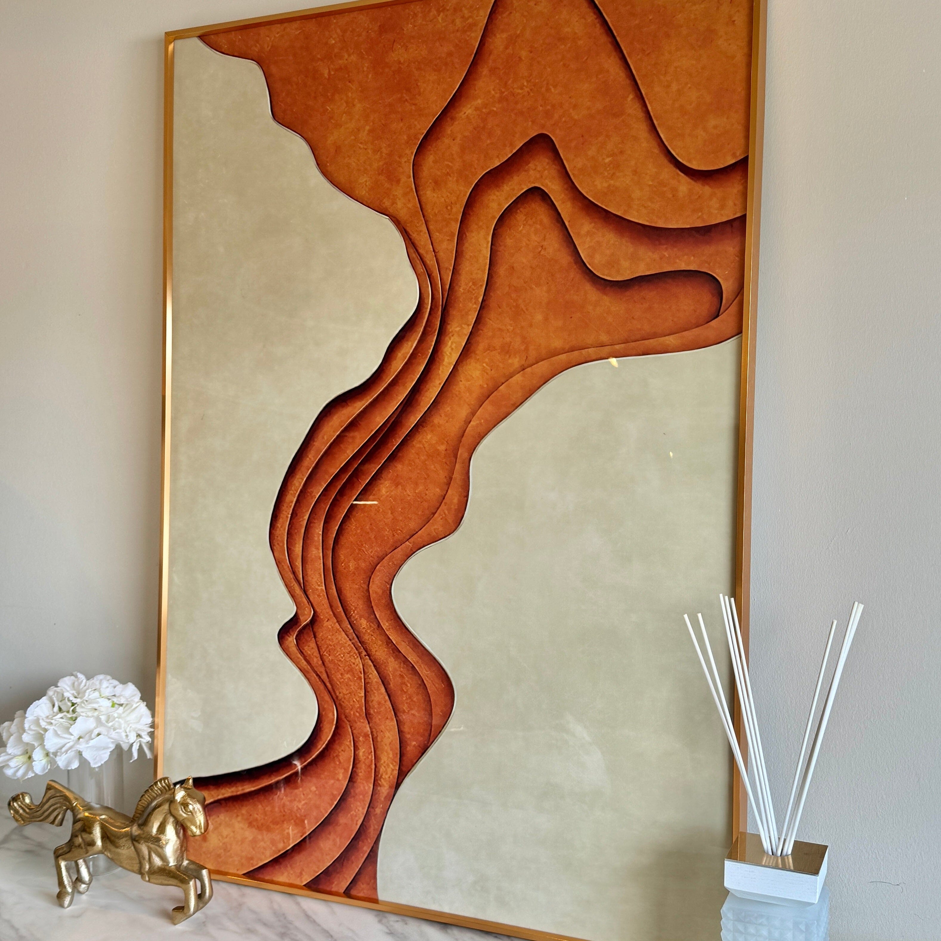 Donatella Copper & Cream 3D Effect Framed Wall Art - 70x100cm Accessories