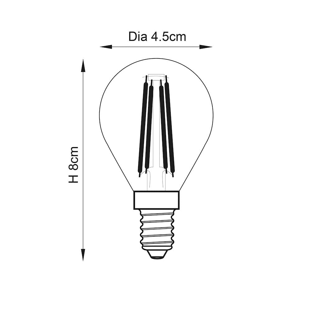 E14 LED Filament Warm White Golf Bulb Lighting