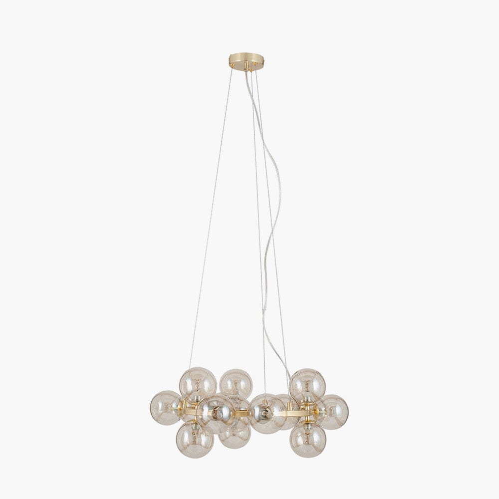 Elegance Gold & Glass Circular Pendant Ceiling Light Lighting