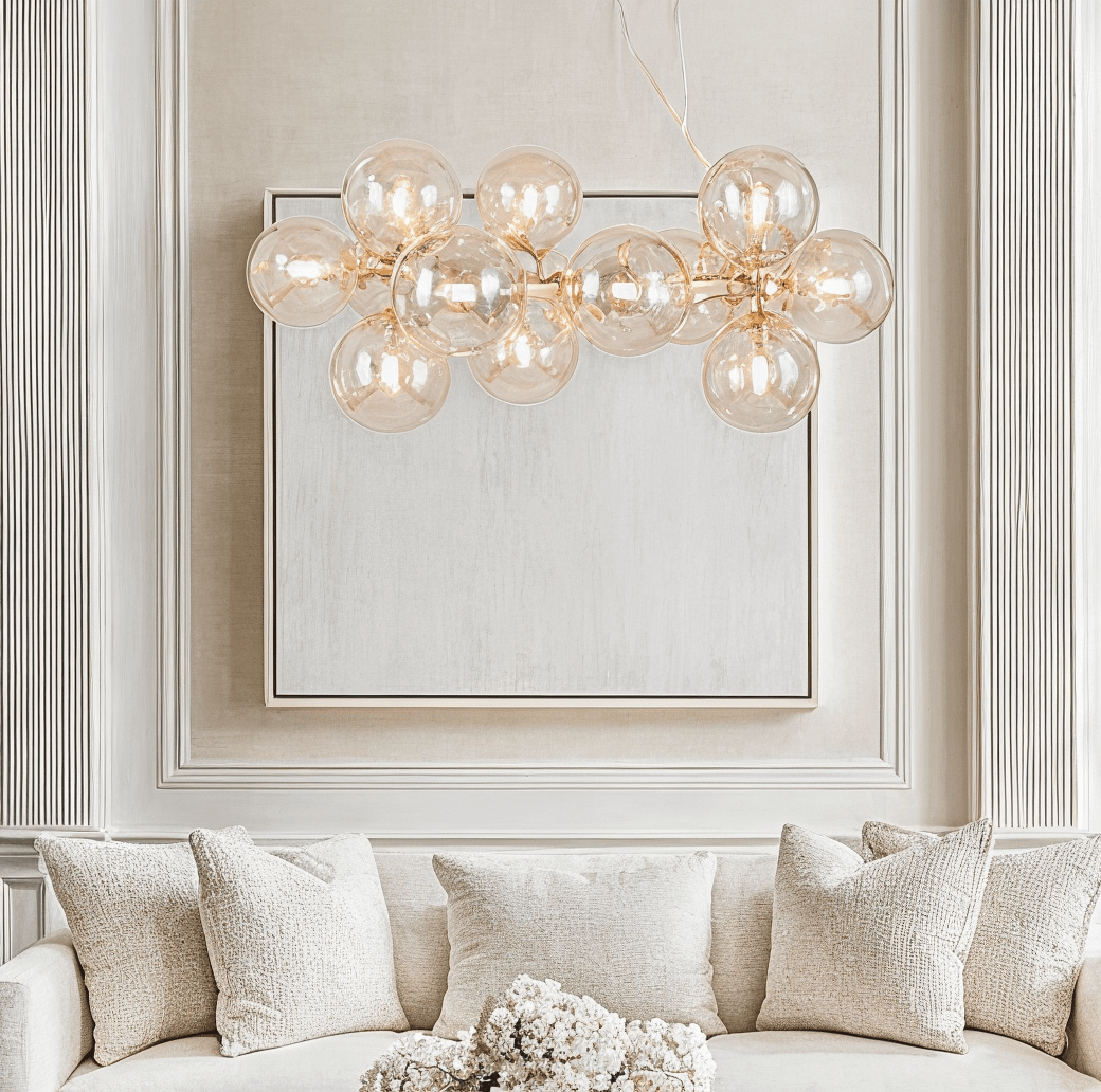 Elegance Gold & Glass Circular Pendant Ceiling Light Lighting