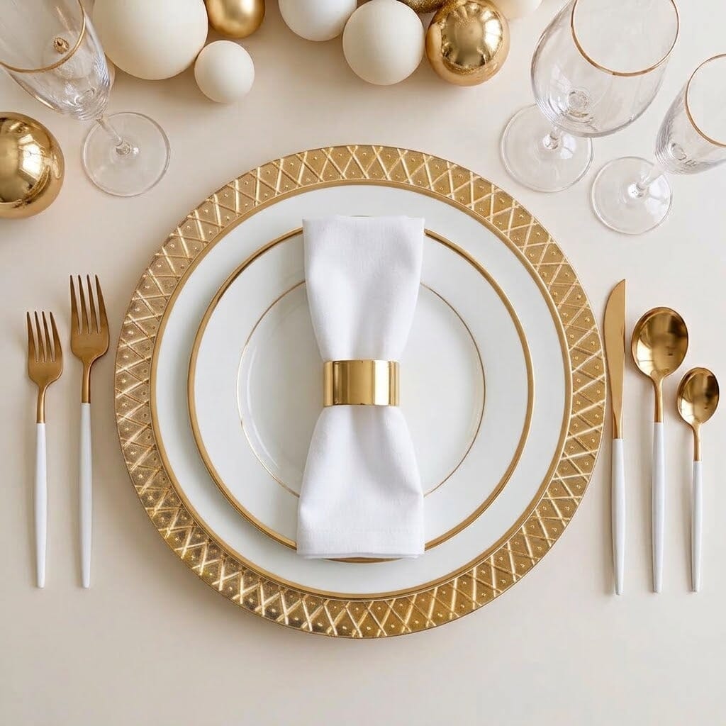 Elena Gold Geometric Charger Plate Accessories