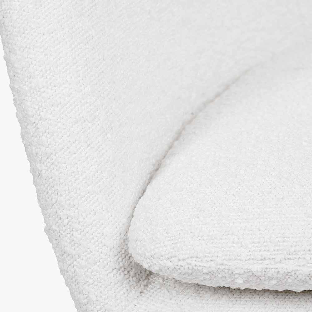 Elias Cream Bouclé Swivel Chair With Black Metal Legs Furniture