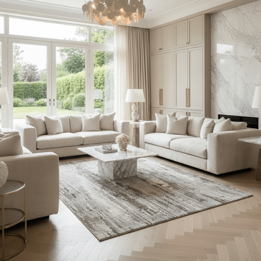 Elinia Neutral Abstract Rug