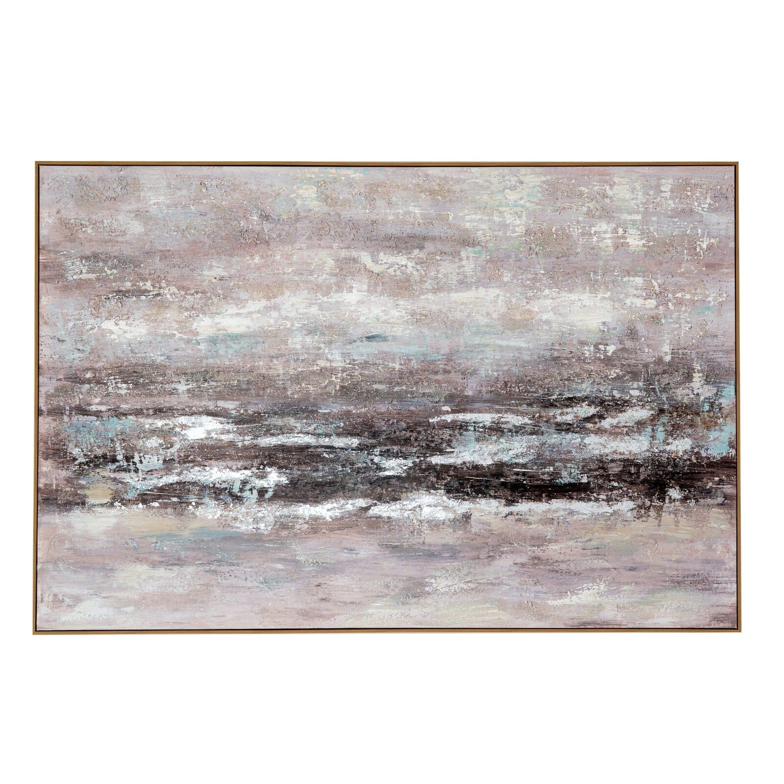 Elira Neutral Hand Painted Landscape Canvas in Frame Accessories