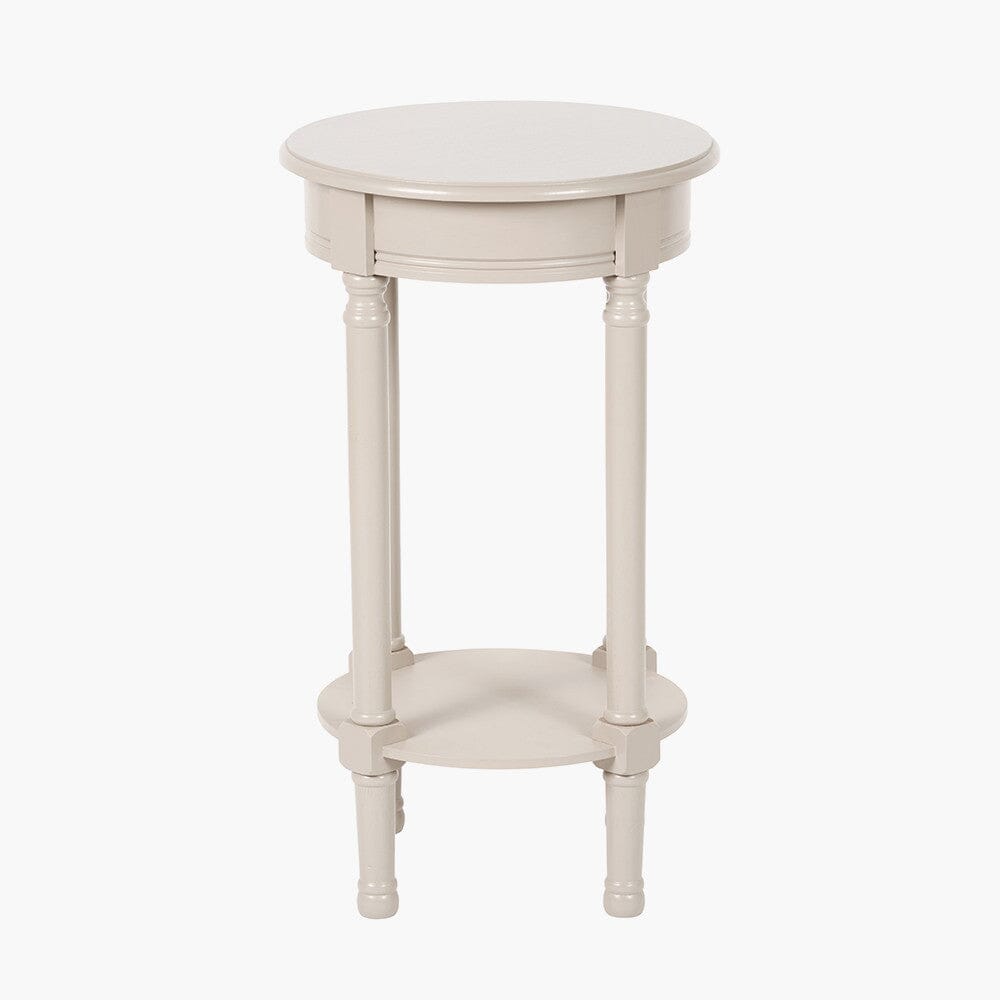 Elizabeth Cream Round Pine Side Table Furniture