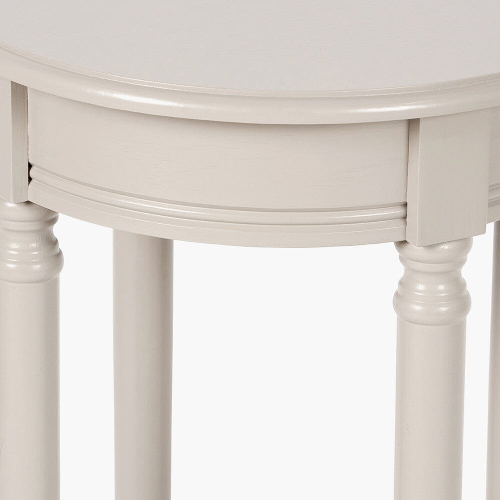 Elizabeth Cream Round Pine Side Table Furniture
