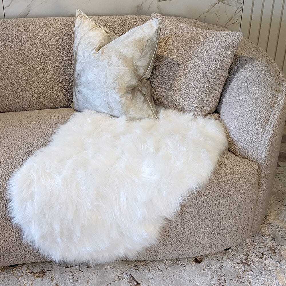 Elle Small Faux Fur White Hide Rug - 60x90cm Textiles