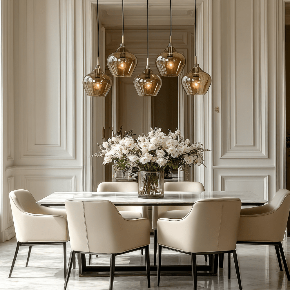 Ellen Black Smoked Glass 5 Light Pendant Ceiling Light Lighting