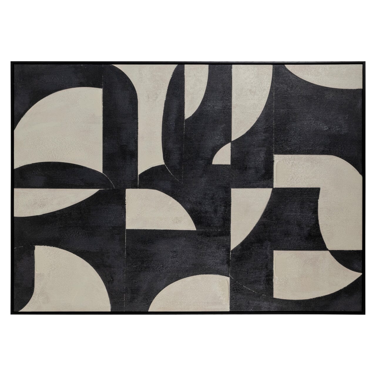 Ellia XL Black & Cream Monochrome Geometric Wall Art Accessories