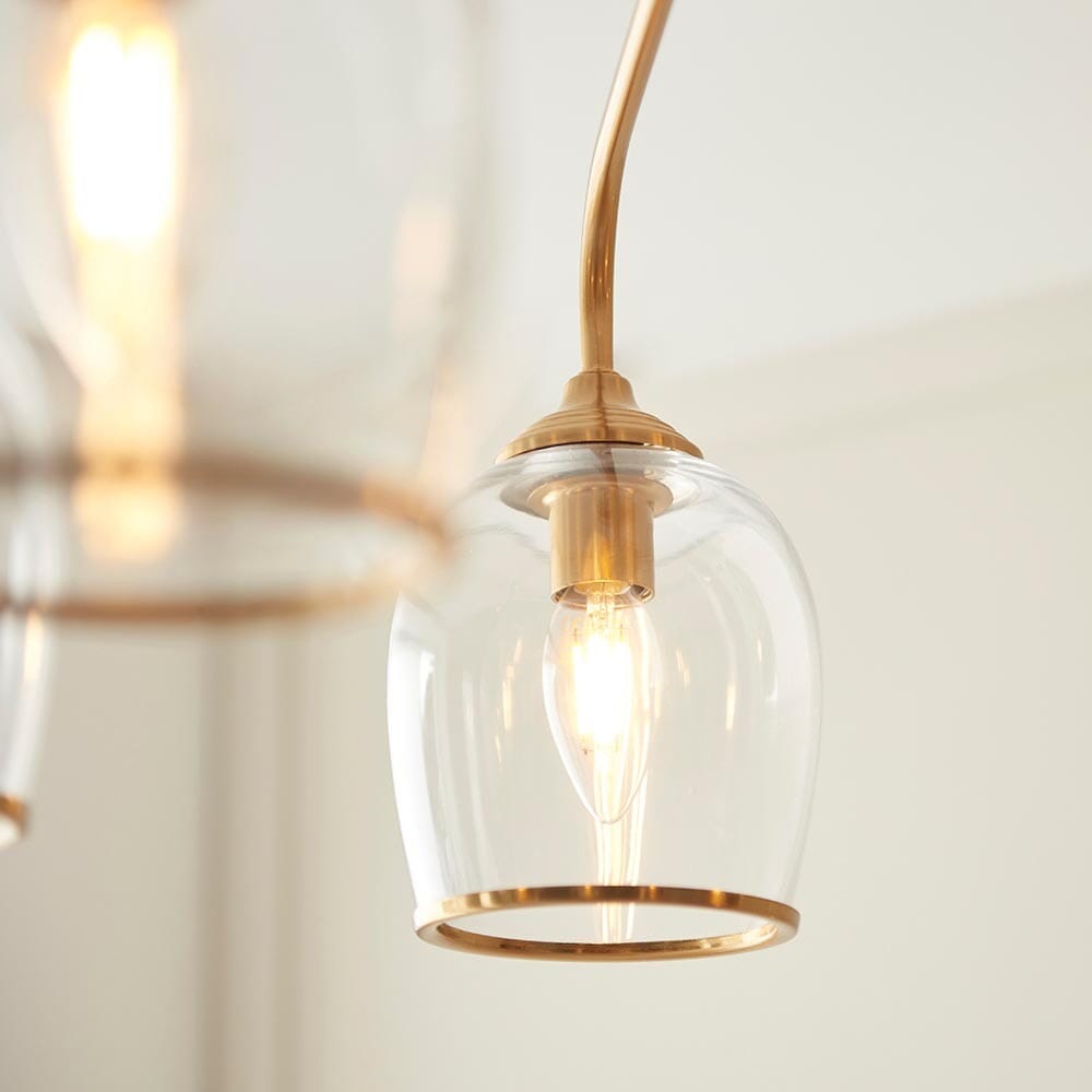 Eloise Brushed Brass 5 Light Ceiling Light Lighting