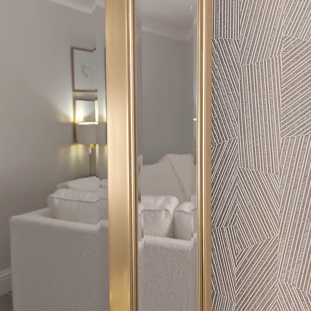 Eloise Gold Framed Rectangular Wall Mirror Accessories