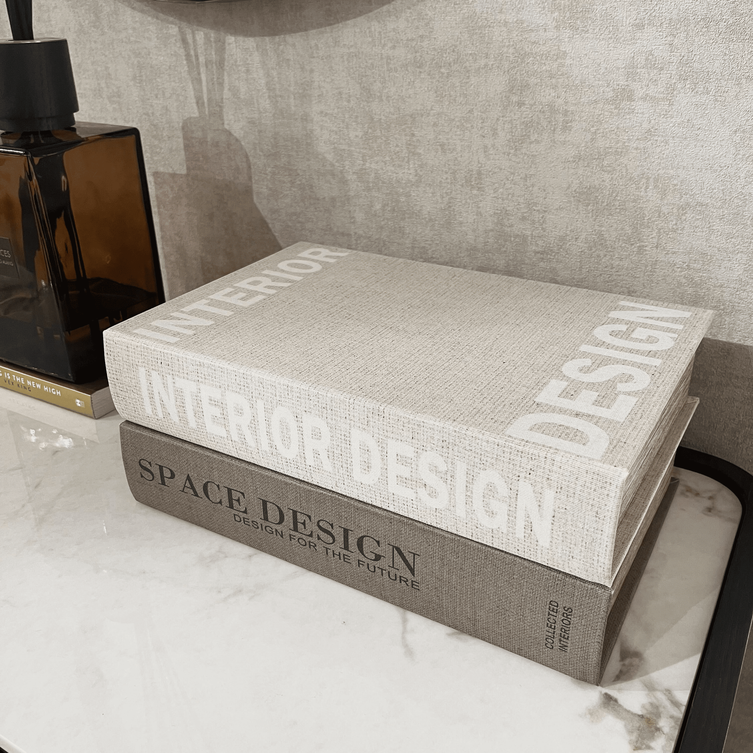 Elsie Neutral Decorative Book Boxes - Set of 2 Accessories