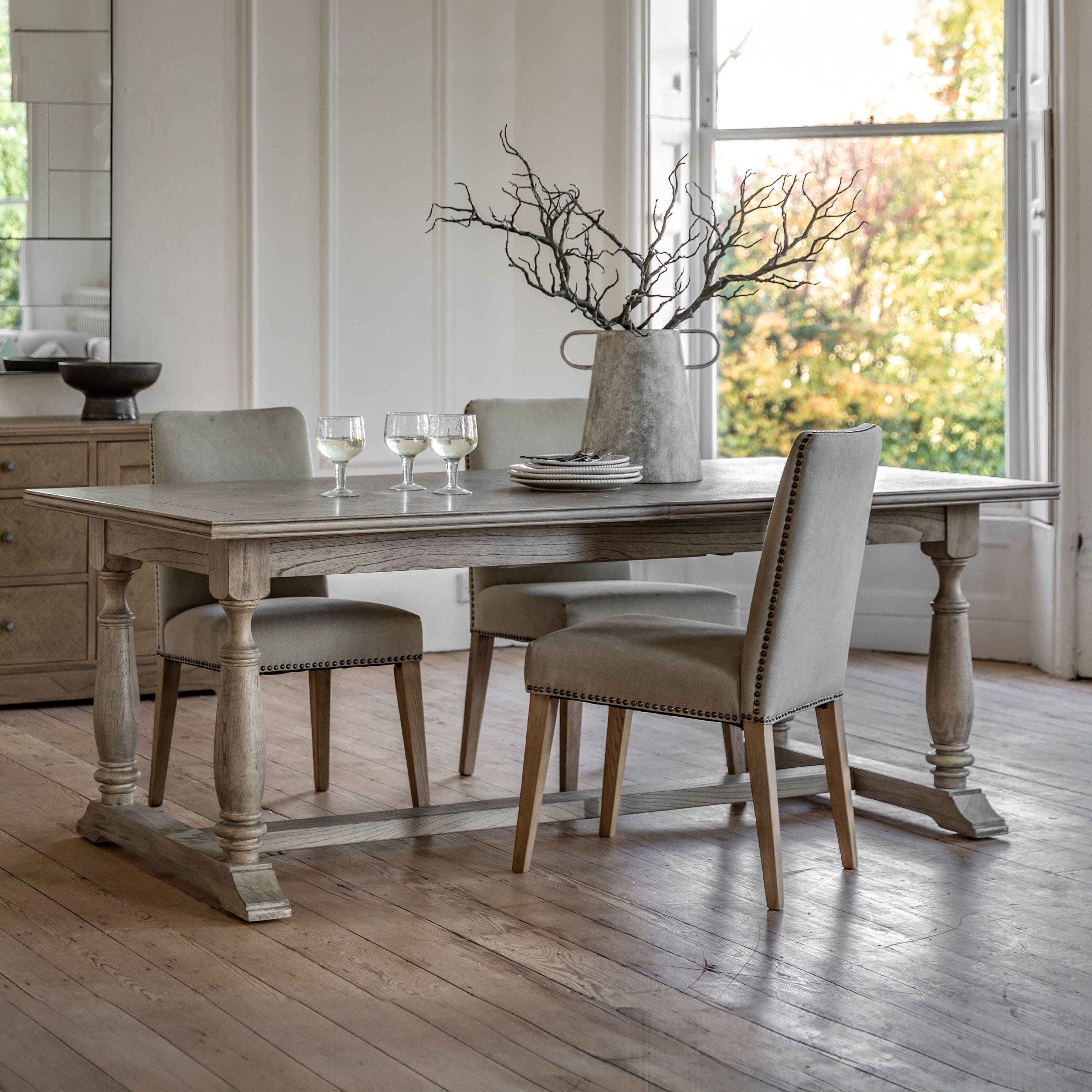 Elysium Natural Wood Extending Rectangular Dining Table Furniture