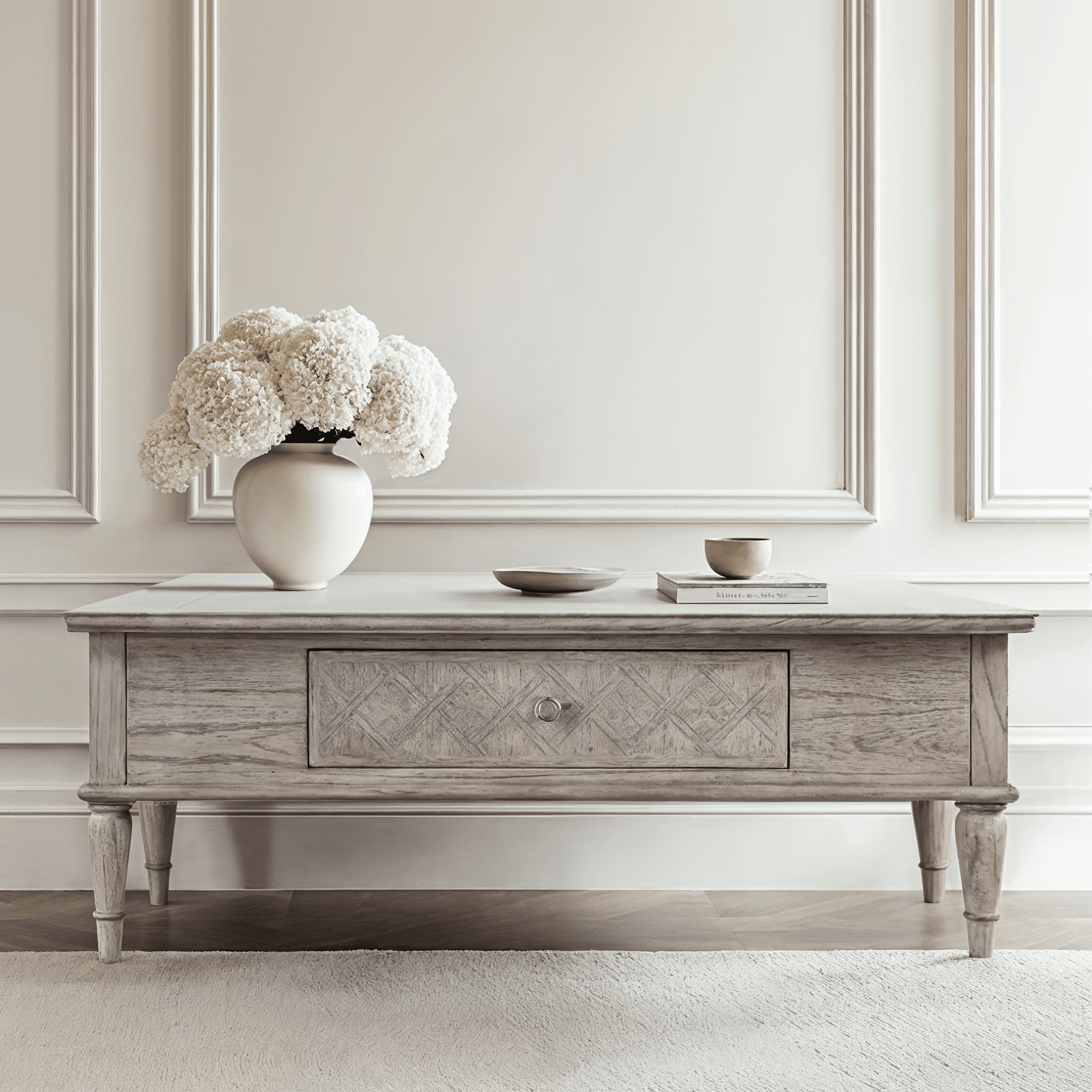 Elysium Natural Wood Push Drawer Coffee Table Furniture