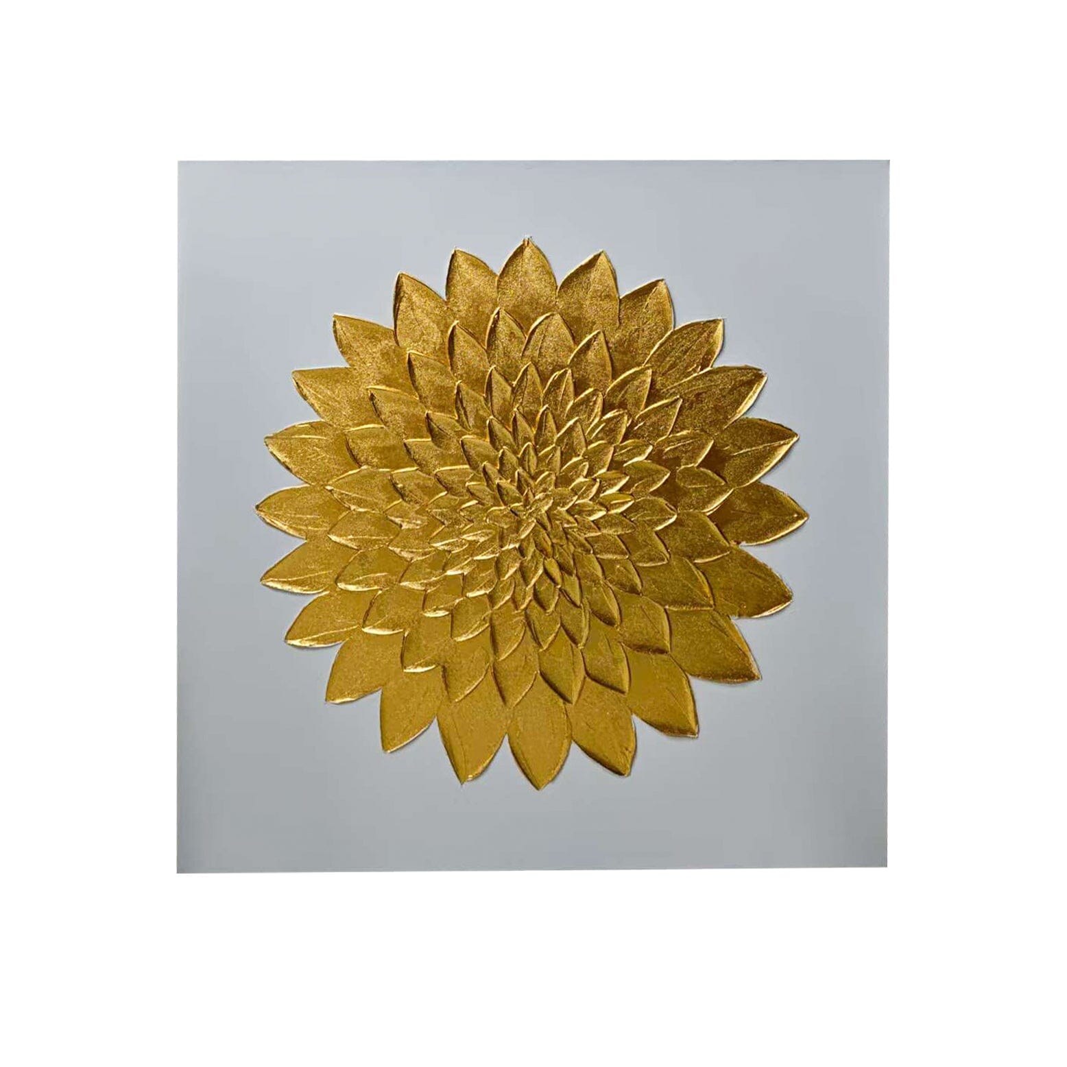 Emelia Gold Leaf & White Textured Canvas Wall Art Accessories