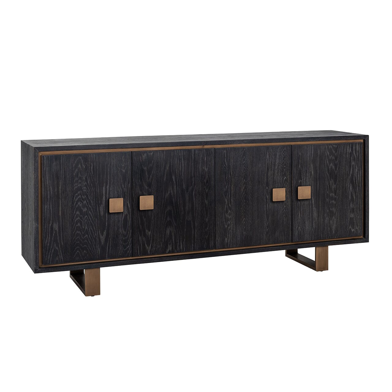 Emerisse Black Sideboard with Brass Handles Furniture