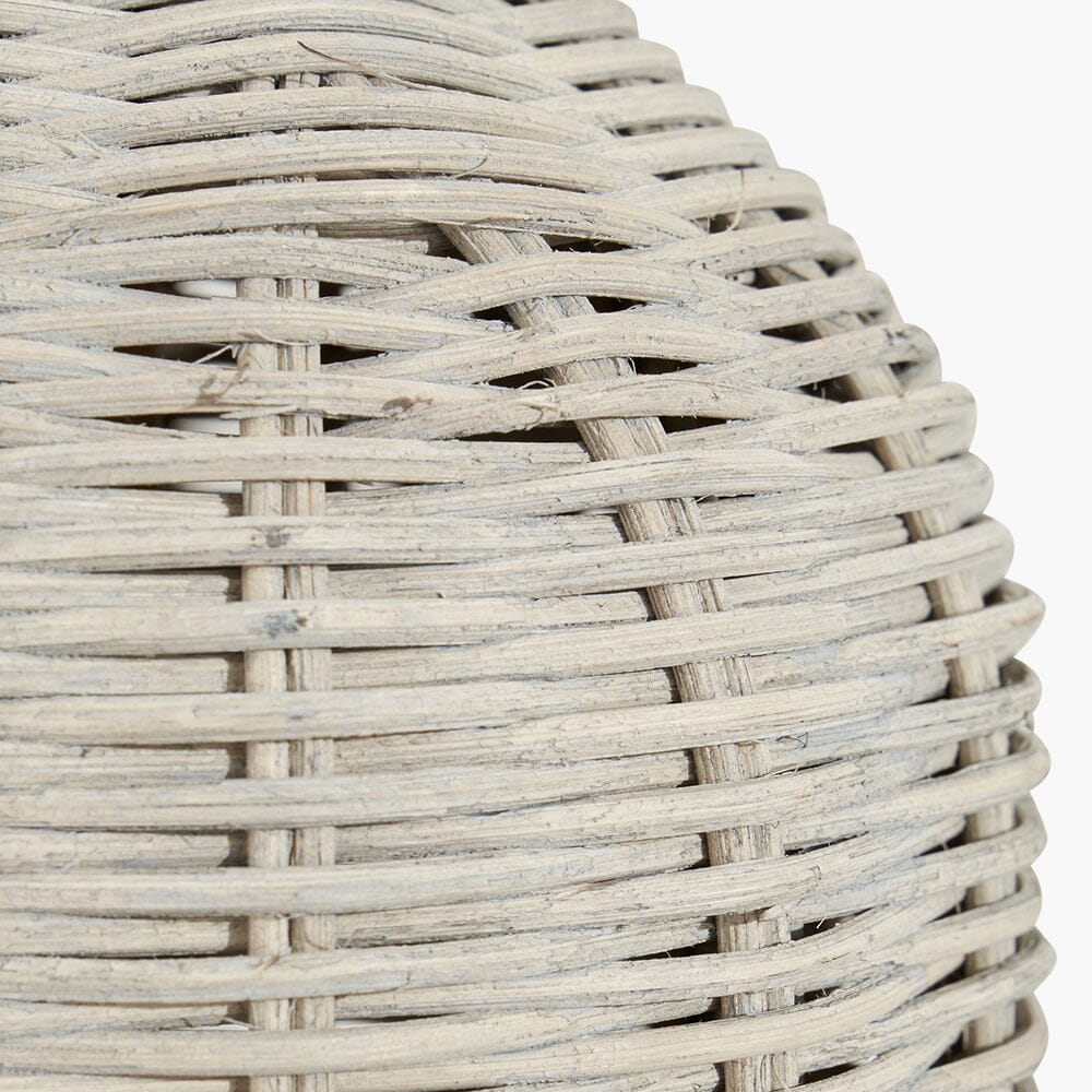Emilia Grey Wash Rattan Bottle Neck Table Lamp Lighting