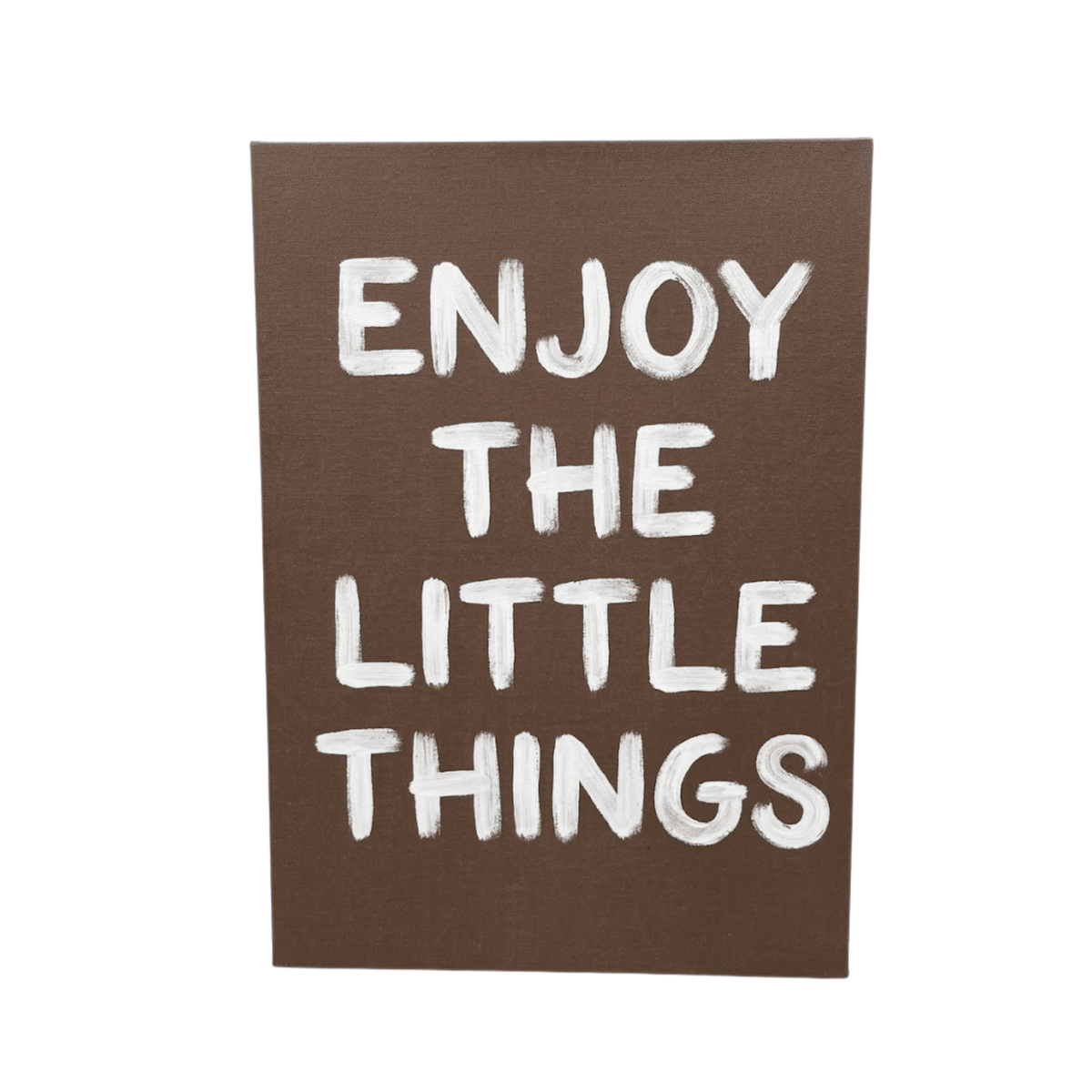 'Enjoy the Little Things' Brown Canvas Wall Art Accessories