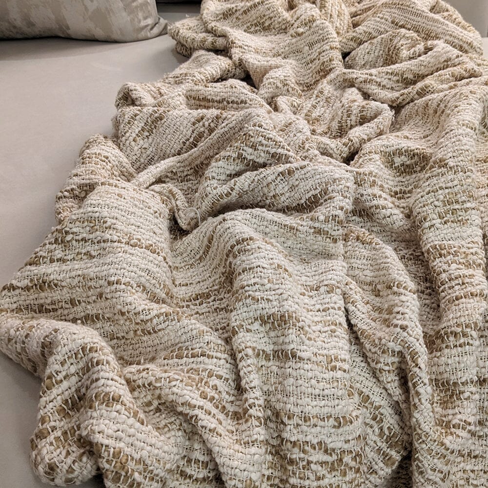 Escape Natural Textured Cream & Beige Throw Textiles