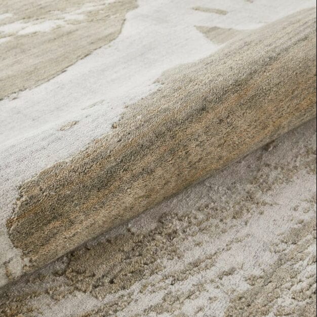 Eshane Beige Abstract Brushstroke Rug