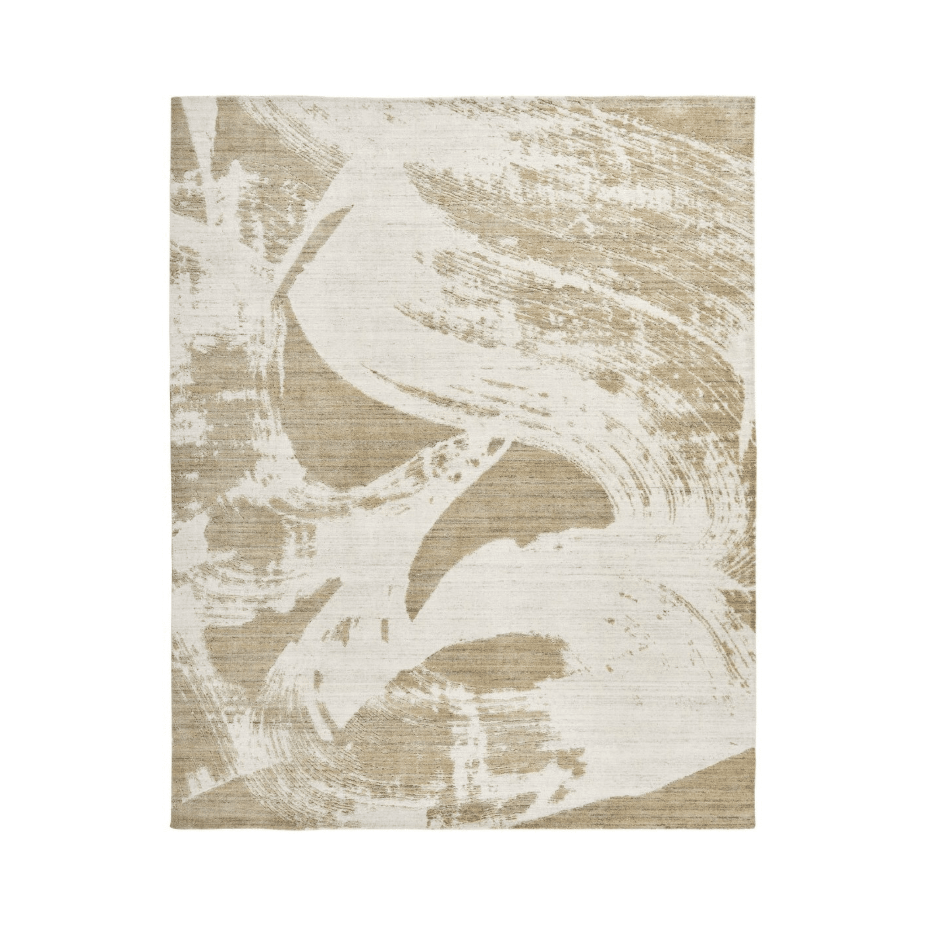Eshane Beige Abstract Brushstroke Rug