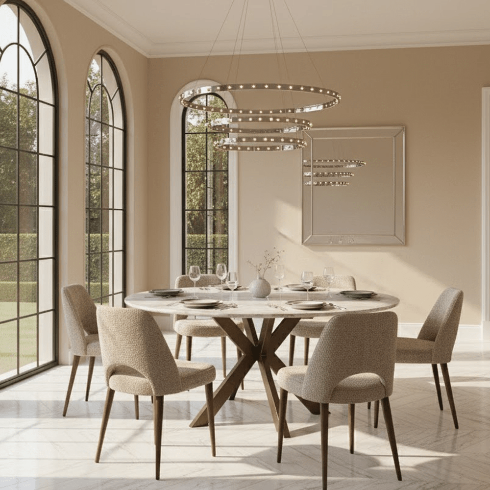 Esther Marble Dining Table with Antique Brass Legs Furniture