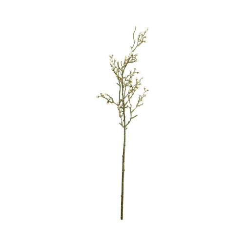Faux Brown & White Mini Bud Single Stem Floral Accessories