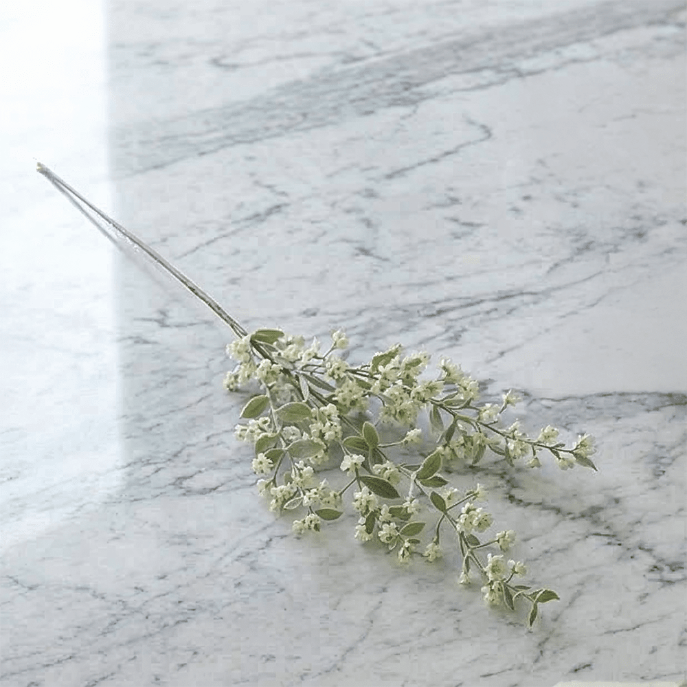 Faux Bubble Leaf Cream Berries Single Stem Floral Accessories