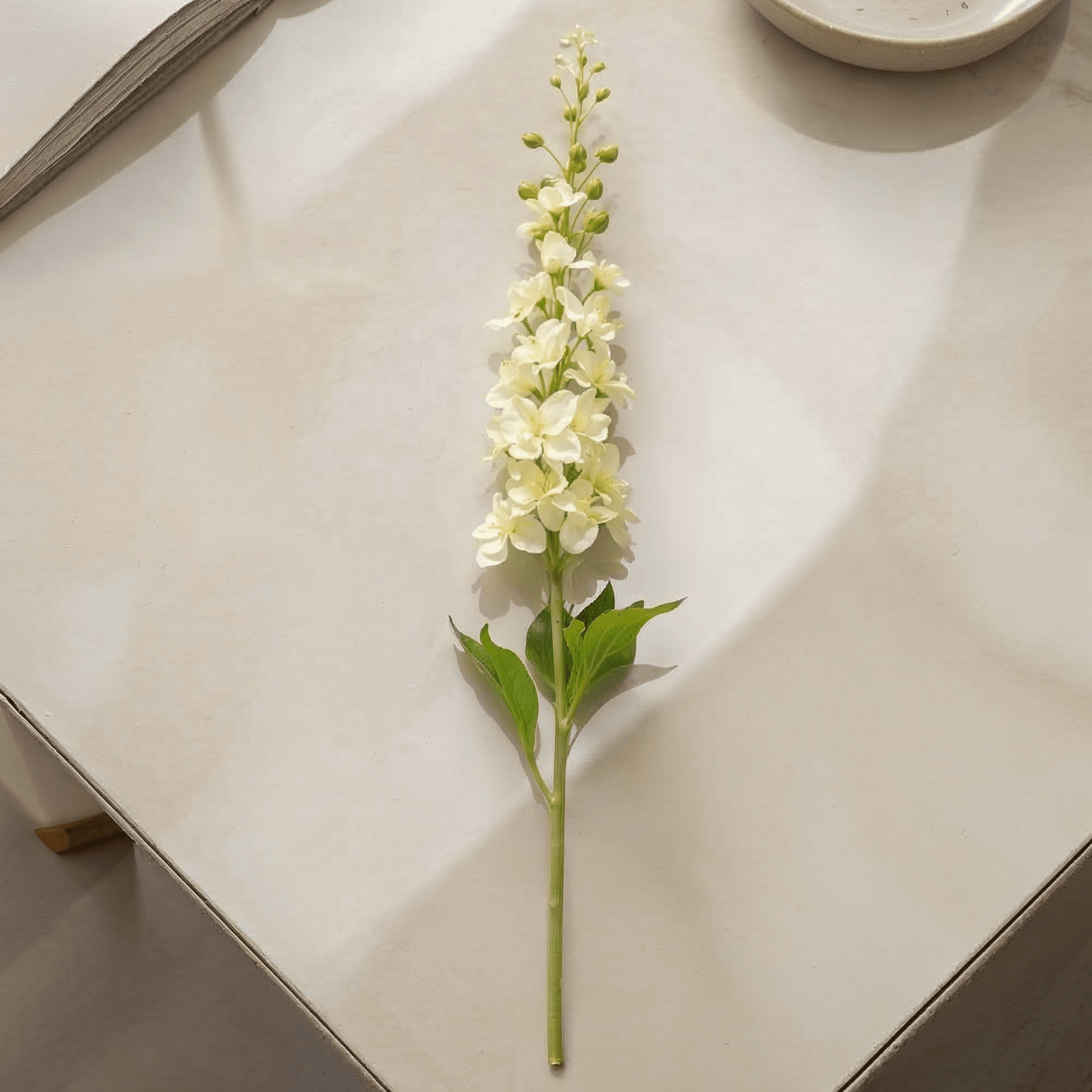 Faux Cream Delphinium Single Stem Floral Accessories