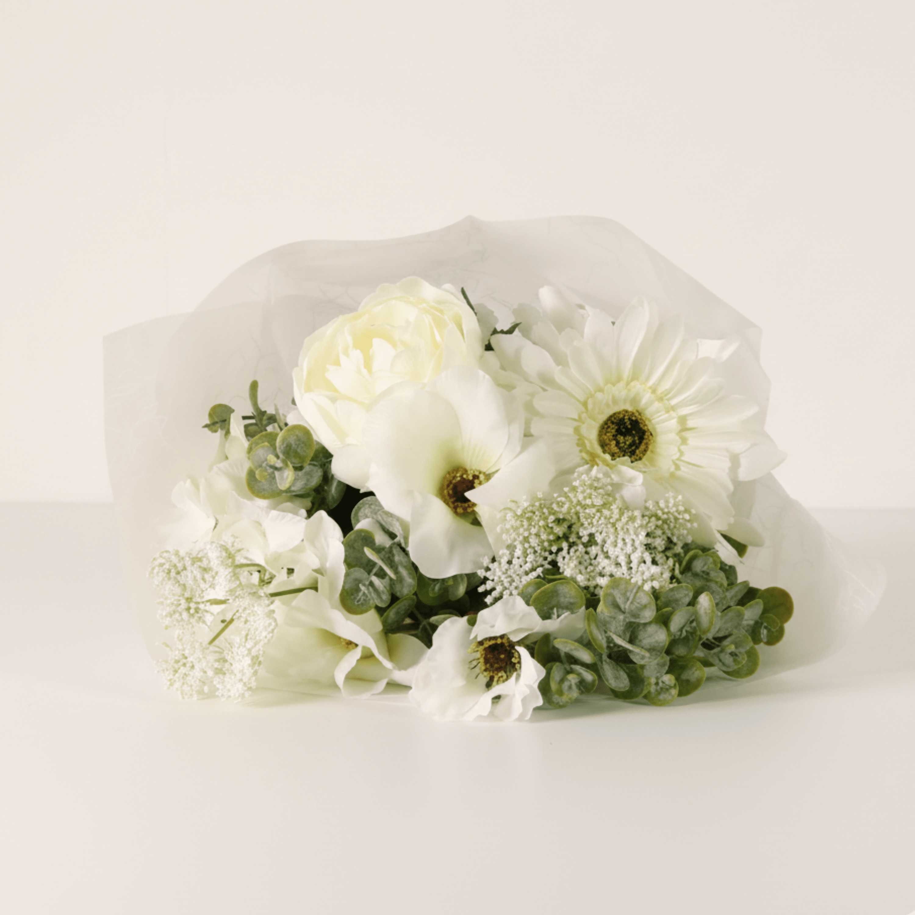 Faux Cream Florals & Eucalyptus Mixed Bouquet Accessories