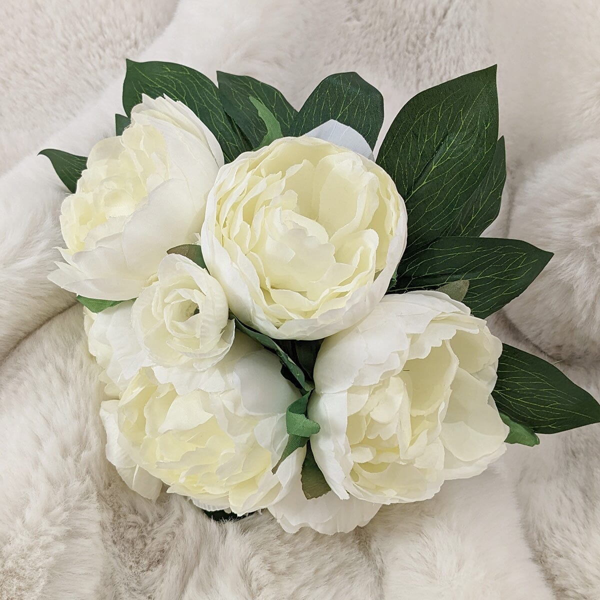 Faux Cream Peony Bunch of Florals Accessories