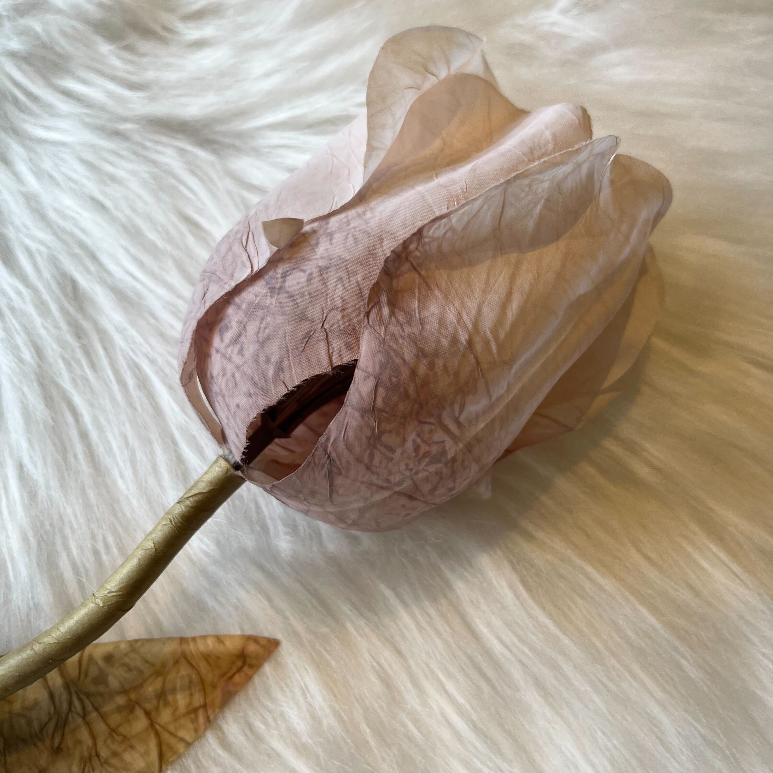 Faux Dried Touch Large Tulip Single Stem Flower Accessories